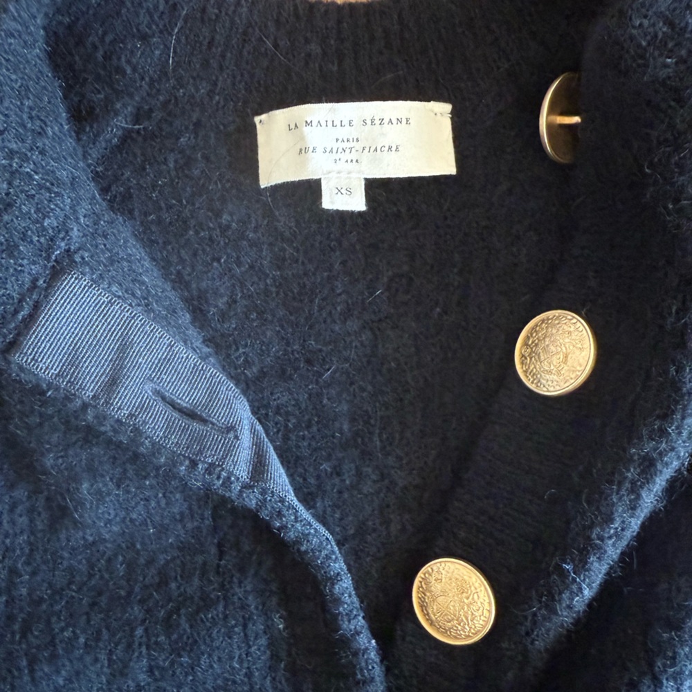 Sezane Othello Cardigan Black/ Gold - Size XS - Picture 4 of 4